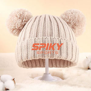 Bonnets en tricot uni, bonnets d'hiver doux et chauds, impression de logo personnalisé pour la promotion, vente en gros - Product Image 3