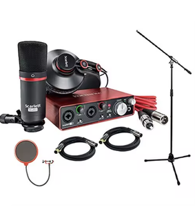 Focusrite Scarlett 2i 2 Studio รุ่นที่ 2 ออดิโออินเทอร์เฟซ USB พร้อมระบบตัดเสียงรบกวนและชุดบันเดิลสำหรับการบันทึกเสียง พร้อม Pro Tools - Product Image 1