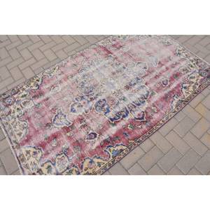 พรมตุรกีโบราณคลาสสิกขนาด3.8x6.7ฟุตสีแดงเบจเย็บปะติดปะต่อวัสดุขนสัตว์ยางขนาด10มม. สำหรับตกแต่งห้องนั่งเล่น - Product Image 2