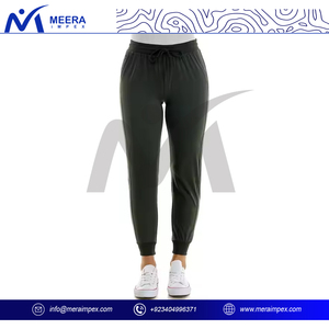 Venta al por mayor transpirable Casual mujeres Joggers con bolsillos 100% tela de algodón personalizado bordado Logo Tallas grandes pantalones de chándal para las mujeres - Product Image 2
