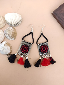 Bijoux fantaisie graines perle broderie fantaisie boucle d'oreille broderie boucles d'oreilles et boucles d'oreilles indiennes faites à la main pour les femmes - Product Image 2