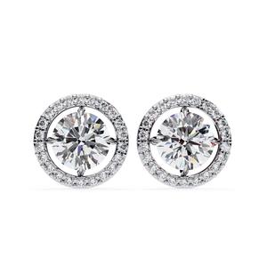 Bijoux fins, boucles d'oreilles en diamant taille brillant 1 carat, plaqué or massif 14 carats, diamants certifiés IGI, boucles d'oreilles de style classique - Product Image 4