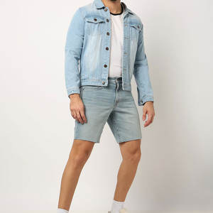 Customized Fit <b>Mens</b> Acid Washed Denim <b>Shorts</b> Personal Branding Options Logo Printing Label Embroidery OEM Bulk Service - Product Image 4