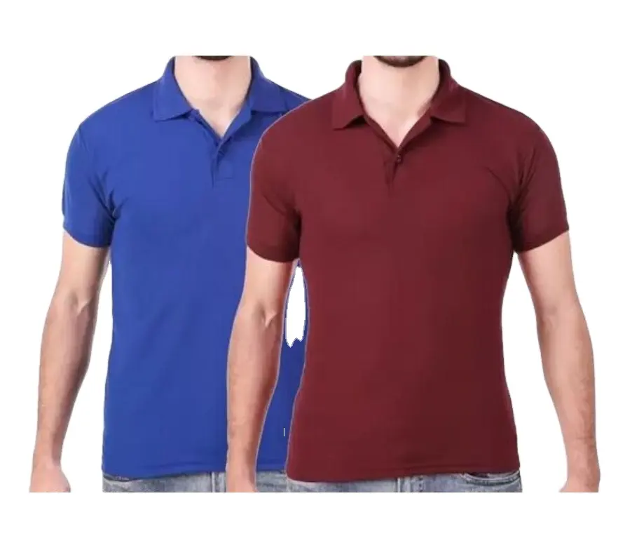 Chất Lượng Tốt Polyester Cotton Pha Trộn Pique Vải Giản Dị Tùy Chỉnh Đồng Phục Đồng Bằng Golf Trống Người Đàn Ông T Áo Sơ Mi Tùy Chỉnh In Ấn Độ