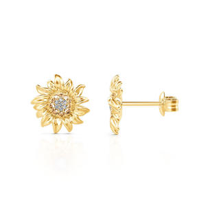 ชุดเครื่องประดับเงินแท้ชุบทองคำขาวลายดอกทานตะวัน Jeulia Sunshine สำหรับงานปาร์ตี้ - Product Image 5