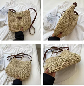 Bolsos de Mano de Paja Elegantes y Casuales de Gran Capacidad Hechos a Mano, Bolsos de Hombro de Paja Personalizados para Damas, Productos al por Mayor - Product Image 2