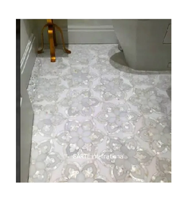 Revêtement de sol luxueux en nacre incrustée, écologique, à pose par clic, avec motifs artisanaux pour des intérieurs modernes et élégants - Product Image 6