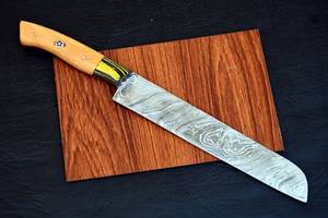 Couteau de chef en acier Damas fait à la main OEM de qualité supérieure personnalisé en gros Couteau de cuisine de qualité supérieure Manche en bois Lame inoxydable - Product Image 2