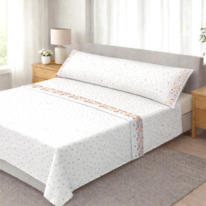 Juego de Sábanas y Fundas de Almohada de 3 Piezas de Algodón/Poliéster para el Hogar, Incluye Sábanas Planas y Ajustables de 200 Hilos, Lavables a Máquina - Product Image 1