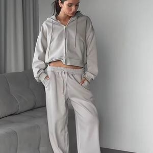 บริการ OEM เสื้อฮู้ดดี้ผู้หญิงแขนยาวผ้าฝ้ายสไตล์เกาหลี แห้งเร็ว ใส่ได้ในฤดูหนาว สกรีนลายด้านหน้าได้ตามสั่ง ไม่เป็นขุย ไซส์หลากหลาย MOQ ต่ำ - Product Image 1