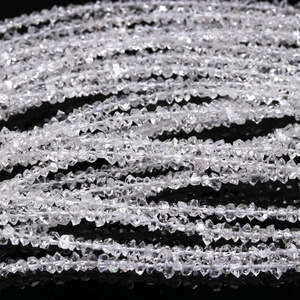Pierres de quartz diamantées Herkimer blanches transparentes de qualité AAA+, 16 pouces, perles de cristal naturelles brutes en vrac, brins non taillés - Product Image 4