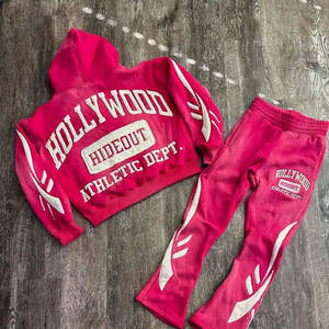 Pakistán hizo alta calidad logotipo personalizado hombres 100% algodón chándal transpirable estilo sólido conjuntos para el invierno al por mayor precio barato - Product Image 1