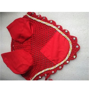Premium Croshia Designer Fly Veil pour Chevaux Couleur Rouge Accessoire Équestre Maille Matériel Montage Toutes Les Tailles En Gros