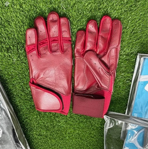 All Customized Color Professional Baseball Batting Gloves 100% Cowhide Leather Palm Custom Logo <b>Hook</b> Loop Closure Durable - Product Image 6