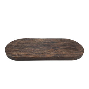 Bandeja para servir de madera de diseño moderno de forma ovalada en bandeja para servir alimentos de Color Natural para el hogar y suministros de hoteles hechos a mano - Product Image 1