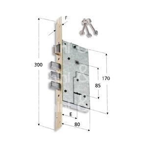 ร่องด้านข้างล็อคแผนที่คู่กับสลักเกลียวลูกสูบและสลักย้อนกลับได้ด้านหน้าชุบทองเหลือง2 escutcheons 1 - Product Image 1