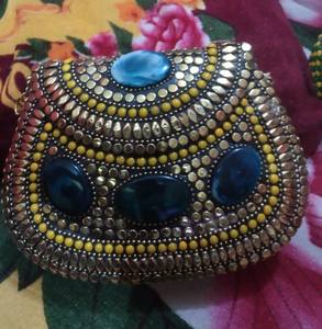 Pochette en mosaïque en métal faite à la main de designer sac à bandoulière artisanat indien traditionnel fermeture à rabat à sangle unique pliable Durable Portable - Product Image 2