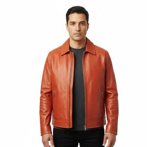 เสื้อแจ็กเก็ตหนังแกะสำหรับผู้ชายเสื้อแจ็กเก็ตหนังมอเตอร์ไซค์แบบปรับแต่งได้เสื้อแจ็กเก็ตอุ่นทันสมัยทนทานแฟชั่นสำหรับนักขี่มอเตอร์ไซค์ - Product Image 1