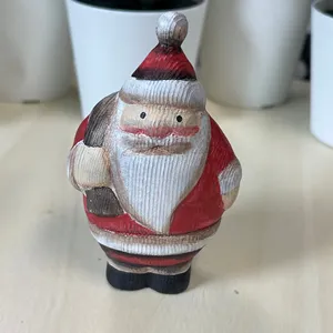 YEEYAYA 21-Santa Bag Scultura in Legno, Statuetta di Babbo Natale Intagliata a Mano, Decorazione Natalizia per Casa e Stanza, Statua Buon Natale - Product Image 5