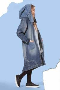 Veste en jean longue classique pour femmes Chic surdimensionné palangre polyvalent genou à la mode superposition essentiel Vintage Streetwear - Product Image 6