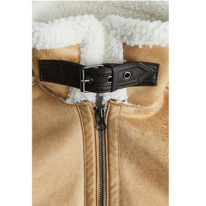 Veste en cuir bomber pour homme, style luxe, poids lourd, écologique, en cuir de mouton, design sherpa, chaude pour l'hiver, sur mesure - Product Image 5