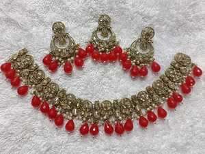 Deslumbrante AD Conjunto de joyería de moda para mujeres Impresionante collar indio Pendientes Combo para bodas y eventos culturales - Product Image 3