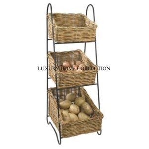 Bastidores de cocina de ratán resistentes al óxido con estantes resistentes, ideales para electrodomésticos pesados como hornos microondas - Product Image 3