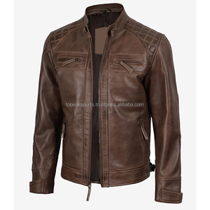 2026 OEM Vestes en cuir de vachette bleu marine originales les plus tendance pour hommes, avec poches zippées, 100% haute qualité, faible MOQ, vestes de mode - Product Image 5
