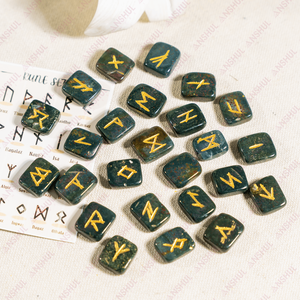 Juego de runas de piedra sanguina al por mayor, 25 piezas, piedras preciosas para meditación y decoración del hogar - Product Image 6
