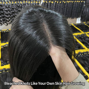 Perruque longue en cheveux vierges vietnamiens 100% naturels, cuticules alignées, double trame, dentelle HD sans colle, pré-épilée, cheveux de bébé transparents - Product Image 4