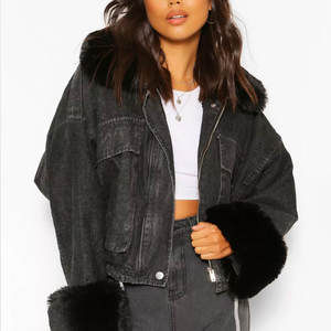 Chaqueta Vaquera de Invierno para Mujer, con Forro de Lana Tejida, 100% Algodón, Venta al Por Mayor, de Fábrica - Product Image 1