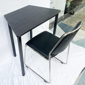 Mini Trapezoidal <b>Computer</b> <b>Desk</b> HBLG032 80x45x75cm Made of Rubber Wood with Square Iron Legs - Product Image 6