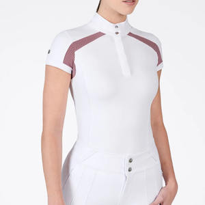 Camisas de Polo Ecuestres de Manga Corta con Nuevo Diseño 2026, Capas Base Elásticas, Camisas de Montar a Caballo para Mujer, Camisas de Exhibición para Niñas - Product Image 2
