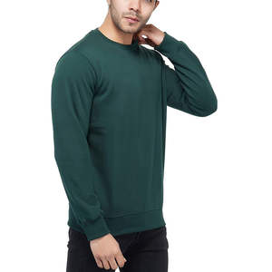 Popular invierno cálido Polar polar cuello redondo sudadera gruesa 100% algodón patrón sólido liso teñido - Product Image 2