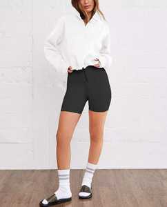 <b>Women</b> Hooded Quarter Zip Winter Sweatshirt Solid Color Long Sleeve Soft <b>Fleece</b> Pullover Casual <b>Top</b> Comfy Everyday Wear - Product Image 6