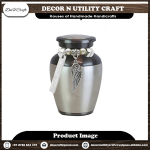 Silver European Style Cremation <b>Urn</b> with Angel Wings Design for Adult Ashes Storage - Product Image 6