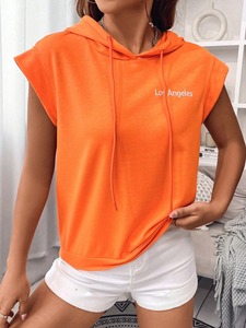 Sudadera con Capucha Deportiva Transpirable de Manga Corta para Mujer al por Mayor, con Logotipo Personalizado, Sudadera de Entrenamiento Lisa, Ropa Deportiva y de Fitness - Product Image 6