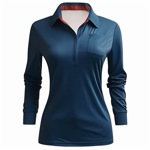 <b>Women</b> Golf Clothing 100% Cotton <b>Women</b> Long Sleeve <b>Polo</b> <b>Shirts</b> Customized - Product Image 2