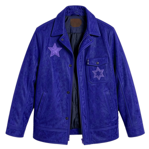 Men Sheriff Style Long Faux <b>Suede</b> Safari <b>Jacket</b> Western Vintage Dyed Stand Casual Fashion Slim Fit Winter Coat Waterproof Front - Product Image 2