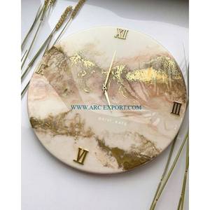 Marbre Matériel Moderne Nouveau Style Fantaisie Décoration Murale Horloge Premium Qualité Maison Décorative À La Main Intérieur Suspendu Horloge Murale - Product Image 2