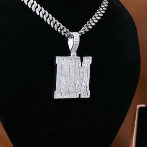 Colgante de Diamante Moissanite Personalizado con Nombre, Estilo Hip Hop, VVS, Chapado en Plata 925, Colgante de Letra con Moissanite - Product Image 4