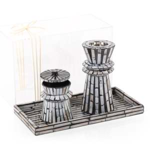 Exquisito juego de quemador de incienso de nácar, bandeja de Capiz intrincada y quemador, soporte elegante de regalo para Ramadán Eid o estilo casero - Product Image 1