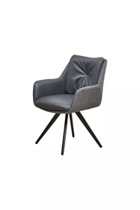 Chaise de salle à manger moderne en cuir et tissu avec pieds en métal pour la maison, le bureau, la cuisine, le salon et le bar. - Product Image 3