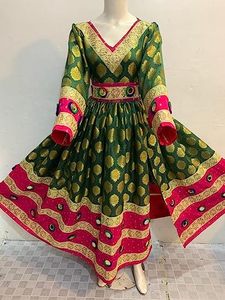 Robe kuchi vintage ethnique tribal, robe de soirée traditionnelle afghane/pakistanaise Kuchi Kochi 3039 - Product Image 5