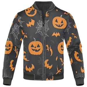 Chaqueta bomber ligera para hombre en estilo callejero personalizable con su propio logotipo en la tela de lona frontal Servicio OEM disponible - Product Image 3