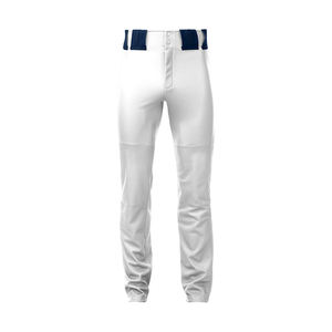 Top Quality Baseball Pants For Youth <b>White</b> Color Loose Fit Full Length Plain Baseball Pants With Zip Fly And <b>Button</b> Closure - Product Image 1