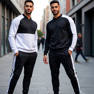 Men's Heavyweight Pullover Tracksuit Breathable Windproof Long Sleeve Hood <b>Sweatpants</b> <b>Oversize</b> Winter Solid Pattern Design - Product Image 3