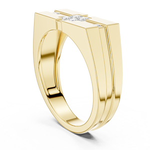 EverGlint Jewellery 10K Gold Plated Masonic <b>Ring</b> for <b>Men</b> with Freemason Symbol and Lab Grown Diamond - Product Image 4