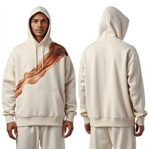 Sweat à capuche oversize en coton épais de qualité supérieure avec imprimé évasé, style mode, fabrication sur mesure, fourniture directe d'usine - Product Image 4