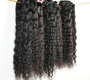 Cuticle Aligned Vendor's 100% Virgin Raw Indian Remy <b>Hair</b> Bundle 8-32 Inch Long <b>Curly</b> Loose Deep Wave Human <b>Hair</b> Extensions - Product Image 3